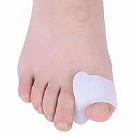Toe Separators Ring for Overlapping Big Toes, Bunions, Alignment, Spacers Spreader Correct Crooked Toes Bunion Relief Separator Bunion, For Men and Women, 1 Pair (White)