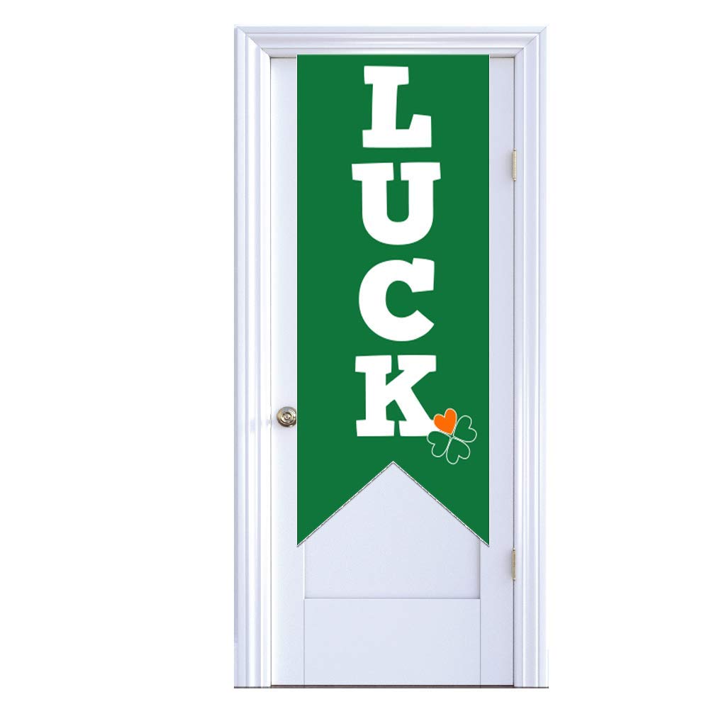VictoryStore Door Banner, St. Patrick's Day Door Banner, Waterproof Vinyl"Luck" Ribbon Design, 10 Feet x 2 Feet