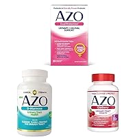 AZO Dual Protection | Urinary + Vaginal Support, 30 Count & D Mannose Urinary Tract Health, 120 Count & Cranberry Urinary Tract Health Supplement, 1 Serving = 1 Glass of Cranberry Juice