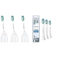 Genuine E-Series Replacement Toothbrush Heads, 3 Brush Heads, White, HX7023/30 & Genuine C2 Optimal Plaque Control Toothbrush Heads, 3 Brush Heads, White, HX9023/65