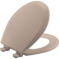 Bemis 500EC 068 Molded Wood Round Toilet Seat with Easy Clean and Change Hinge, 1 Pack, Fawn Beige