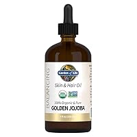 Jojoba Oil 100% Organic & Pure Golden Jojoba Oil for Hair, Skin and Face - Cold Pressed Jojoba Body Oil, Massage, or Use as a Carrier Oil for Making Lip Balms & Body Butters, 4 fl oz