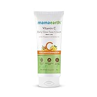 MAMAEARTH Vitamin C Daily Glow Face Cream | for Skin Illumination with Turmeric | Lightweight & Hydrating Formula | For All Skin Types | 2.82 Oz (80g)