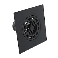 Danco 11087 Square Shower Hair Catcher with Replacement Baskets, Shower Drain Protector in Matte Black