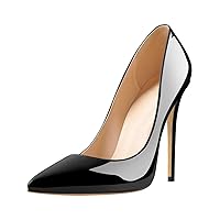 Women's 12cm Matte Pointed Toe Slip On High Heel Pumps, Wedding Dress Shoes,Cute Evening Stilettos