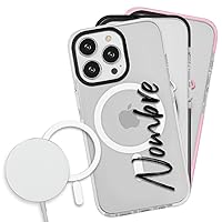 Case Compatible with iPhone 13 Pro Max Compatible with MagSafe Personalized with your Name, Protector Compatible with iPhone 13 Pro Max Customizable, Case Compatible with iPhone Customize White Border