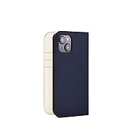 BONAVENTURA Noblessa Diary Smartphone Case [Compatible with iPhone 14, Navy & White] BODN14-NAWH