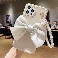 Phone Case for iPhone 13 Cover Pearl Bracelet Bow for iPhone 12 11 13 Pro Max Mini X XR XS Max 6 S 7 8 Plus Soft Phone Case,TH25X1,Apricot,for iPhone 13