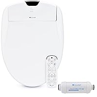 Brondell S1400-EW & SWF44 Bundle - Electric Bidet Toilet Seat with Premium Carbon Water Filtration System for Elongated Toilets