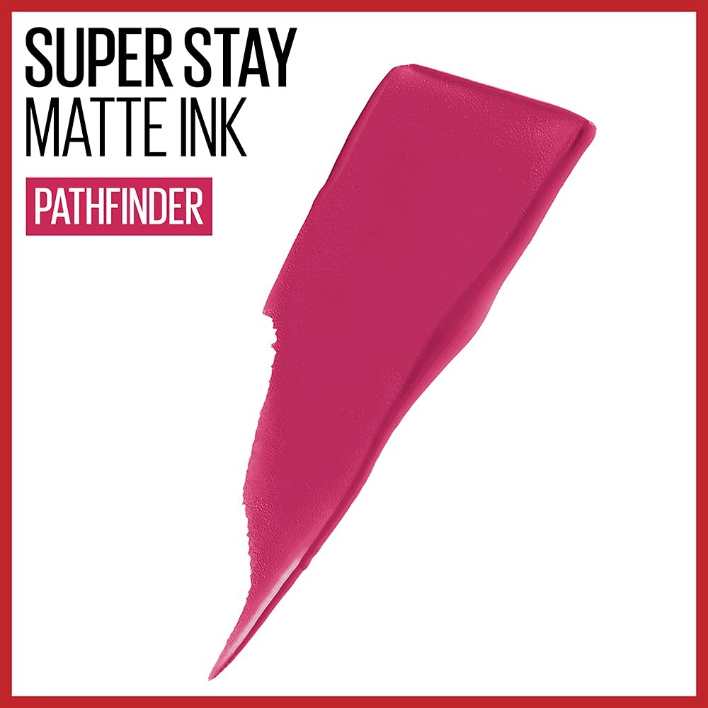 Maybelline New York Super Stay Matte Ink Liquid Lipstick Makeup, Long Lasting High Impact Color, Up to 16H Wear, Pathfinder, Berry Pink, 1 Count