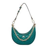 Anne Klein Quilted Cresent Shoulder Bag with Swag Chain