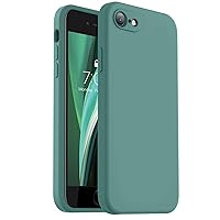 Vooii for iPhone SE Case 2022/3rd/2020,iPhone 8/7 Case, Upgraded Liquid Silicone with [Square Edges] [Camera Protection] [Soft Anti-Scratch Microfiber Lining] Phone Case for iPhone SE - Pine Green