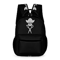 Skull Barber Scissors Travel Laptop Backpack Durable Computer Bag Daypack for Men Women