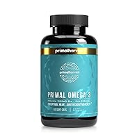 Omega 3 Fish Oil Supplements by Primal Harvest, 60 Soft Gels w/ 1000mg EPA + DHA Supplements (No Fishy Burps) - Supports Brain, Skin, Eye, Joint & Heart Health - Non-GMO Omega 3 Fatty Acid Supplements