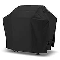 Grill Cover 55 Inch, Outdoor Heavy Duty Waterproof Barbecue Gas Cover, UV & Fade Resistant, All Weather Protection Compatible for Weber Charbroil Nexgrill Kenmore Grills and More, Black