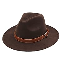 Children Kids Fedora Hat Wide Brim Boys Grils Panama Cap with Brown Leather Belt for Halloween Masquerade Party