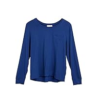 | Women's Pleated-Back Long Sleeve Shirt | Made of Rayon Bamboo | Luxriously Soft, Comfortable Loungewear Shirt