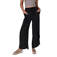 Women's Wide Leg Yoga Pants Woman Side Slits High Waisted Loose Fit Sweatpants Lounge Pant Trousers Palazzo Pants