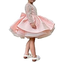 ABAO SISTER Short Little Girls Pageant Dresses for Wedding Kids First Communion Puffy Ball Gown