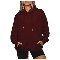 Womens Oversized Hoodies Fleece Sweatshirts Long Sleeve Sweaters Pullover Fall Clothes with Pocket and Drawstring