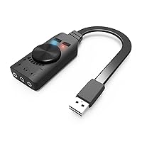 7.1 Channel USB Sound Card Converter Adapter External Volume Adjustable for Game Headphone