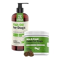 Deley Naturals Omega Skin and Coat Chews + Wild Caught Fish Oil for Dogs - 16oz - Omega 3-6-9 - Made in The USA