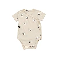 Newborn Baby Boy Girl Floral Short Sleeve Romper Infant Onesie Bodysuit Jumpsuit Outfits Baby Clothes for Boys