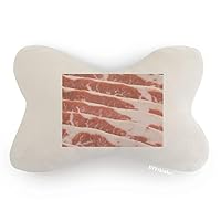 Pork Chops Meat Food Texture Car Trim Neck Decoration Pillow Headrest Cushion Pad