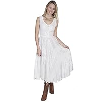 Scully Ash Grey Full Length Lace-Up Front Womens Sleeveless Dress HC118