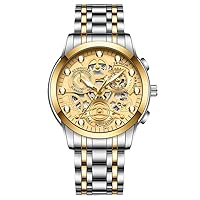 Men's Hollow Twist Watch Trendy Waterproof Men's Watch Night Glow Watch Gold and Siliver Color