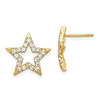 14k Gold Yg Lab Grown Diamond Si1 Si2 G H I Star Post Earrings Measures 12.03x14.94mm Wide Jewelry Gifts for Women