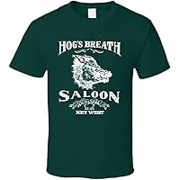 80s Hogs Breath Saloon Fort Walton Green Motorcycle Fan T Shirt Forest Green