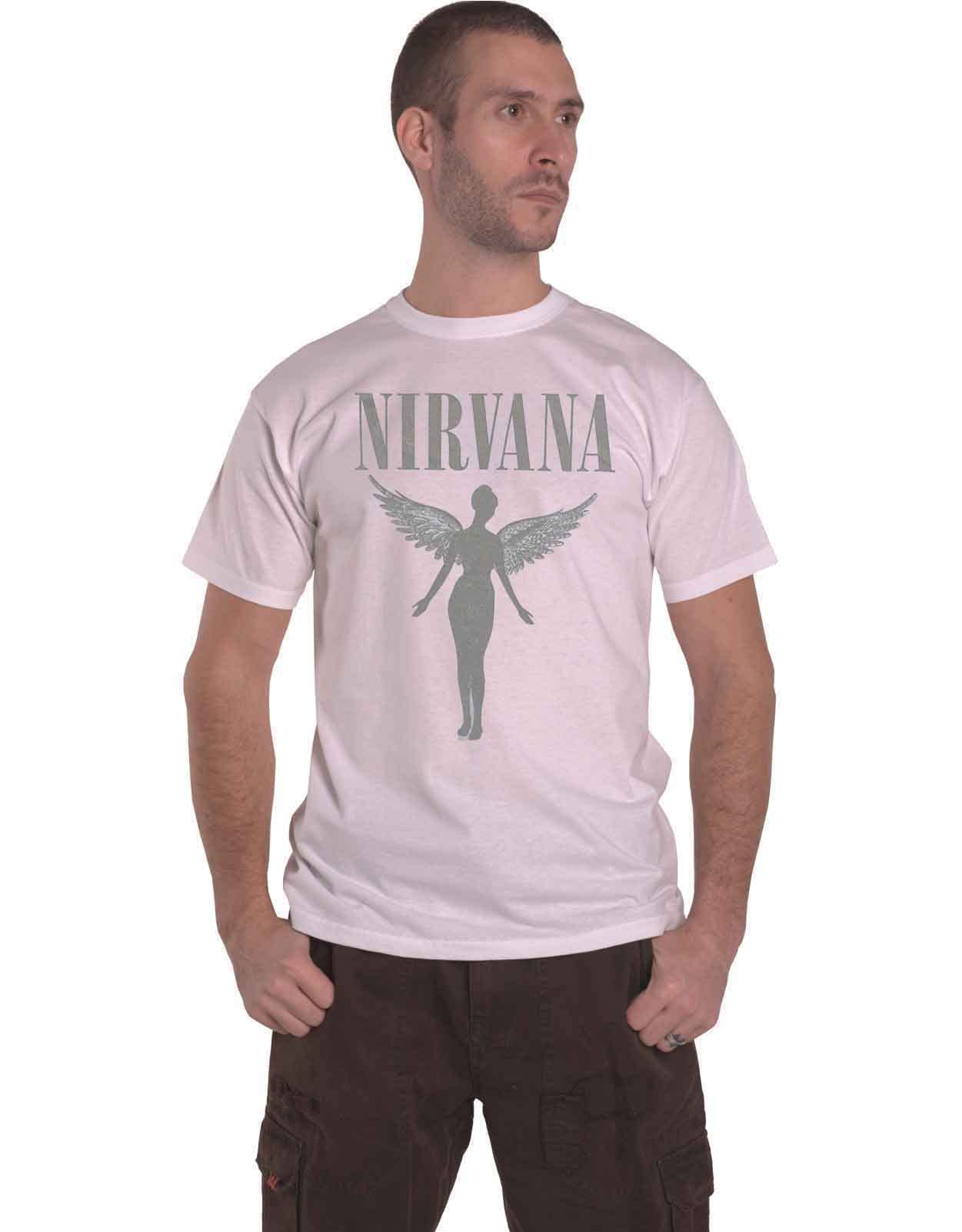 Nirvana T Shirt In Utero Tour Band Logo Official White