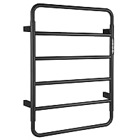 Towel Warmers,4 Bars Design Stainless Steel Heated Towel Rack with Built-in Timer, Wall-Mounted Bath Towel Heater for Bathroom (Matte Black)