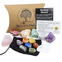 Energy Infused Natural Raw Healing Crystals and Tumbled Stones - Chakra Stones for Crystal Healing - The Ultimate Chakra Kit with Huge Variety of Gemstones
