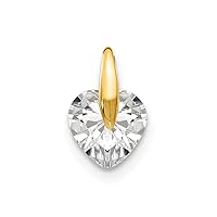 14k Yellow Gold Polished Madi K CZ Cubic Zirconia Simulated Diamond for boys or girls Love Heart Pendant Necklace