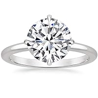 North Star Round Cut Moissanite Ring for Engagement, Wedding, Anniversary, Promise, Gift, Birthday, Gratitude (Solitaire, Compass Point, 2.50CT, VVS1, Near Colorless)