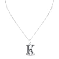 Sterling Silver Initial Necklace A-Z (18