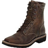 Justin Original Workboots Mens Pulley 8 Inch Electrical Steel Toe Work Safety Shoes Casual - Brown - Size 9 D
