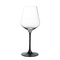Villeroy & Boch Manufacture Rock Red Goblet, Set of 4, Crystal Wine Glasses in Exciting Black, Dishwasher Safe, 23,4 cm
