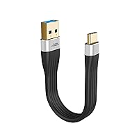 CableCreation Short USB 3.1 A to Type C Cable 5 inches USB Type C Cable 3A Fast Charging USB C to A FPC Cable 5Gbps Compatible with Quest Link, MacBook iPad Pro S22 S21/S20, SSD, etc. 12cm Black