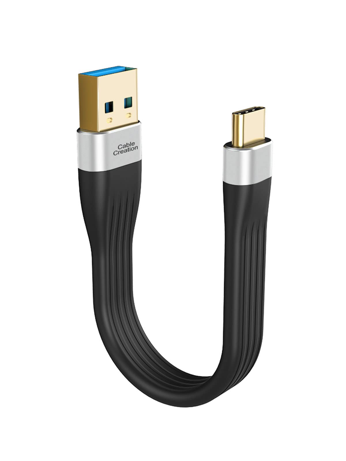 CableCreation Short USB 3.1 A to Type C Cable 5 inches USB Type C Cable 3A Fast Charging USB C to A FPC Cable 5Gbps Compatible with Quest Link, MacBook iPad Pro S22 S21/S20, SSD, etc. 12cm Black