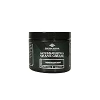MNSC Rosemary Mint Naturally Better Shave Cream - Smooth Shave, Hypoallergenic Sensitive Skin Formula, Softer Skin, Prevent Nicks, Cuts, and Irritation, Handcrafted in USA, All-Natural & Plant-Derived