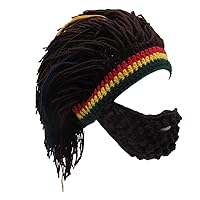 YEKEYI Kids Adult Beard Viking Knit Hat Barbarian Beanie Cap Handmade Knitted Funny Skull Cap
