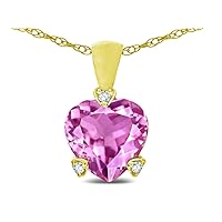 Solid 14k Gold 7mm Small Heart Shape Love Pendant Necklace
