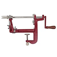 Heavy Duty Cast Iron Peeler with Stainless Steel Corer Slicer and Peeler Blades and a Strong Clamp Base, Apple Pie or Apple Crisp Maker