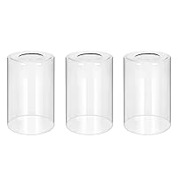 3-Pack Clear Glass Shade for Light Fixtures, Cylinder Glass Lamp Shade Covers Replacements, 5.5In Height, 3.54In Diameter, 1.65In Fitter Globe Glass Shades for Wall Sconces Chandeliers Islands Pendant