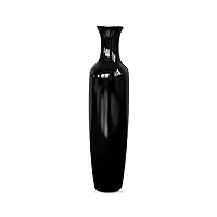 Tall Floor Vase, 27.5 inches (70cm, 2.3FT) Tall Large Floor Vase, Sturdy, Luxury, Smooth, Vessel for Decorative Branches Dried Flowers, Tall Vase for Decor, Resin Black