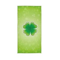 Decorative Hand Towel Set Lucky Shamrock St. Patrick's Day Clover Green Bathroom Washcloths Set 30 x 15 inch Spring Hand Towels for Bathroom Hand Towels Microfiber