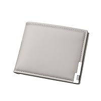 Check Book Wallet Combo Fashion ID Short Wallet Canvas Solid Color Men Open Purse Multiple Mens Zippe (Grey, One Size)